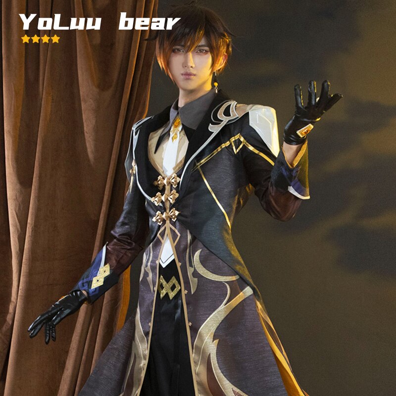 YoLuu bear 4-star    ڽ ǻ  Ʈ ǮƮ,     Ƿ Genshin Impact Zhongli Cosplay Zhongl Costume